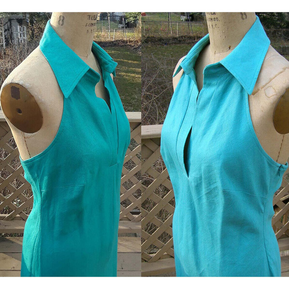 NEW Anne Klein Summer Halter green Dress sz 8-10 - Picture 4 of 8